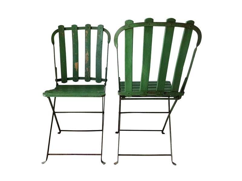 Pair of Early 20th Century French Folding Garden Chairs - French Antiques - Garden Antiques - French Garden Antiques - French Garden Chairs - Decorative Antique Furniture - AD & PS Antiques
