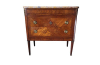 Small Marquetry French Commode-Marquetry Chest Of Drwaers-Louis XVI Revival Commode-Marble Top Chest of Drawers-French Antiques-Commodes & Chests of drawers-AD & PS Antiques