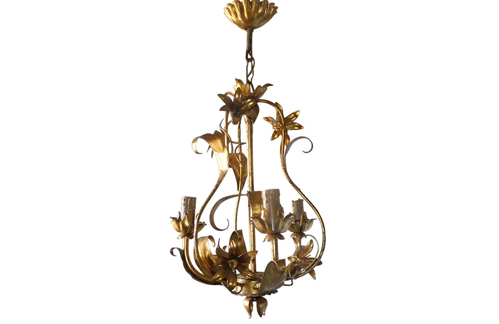 Vintage Lily Chandelier-Vintage Lighting-French Antiques-Hanging Light-Chandeliers-AD & PS Antiques