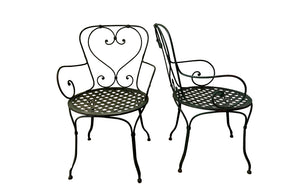 Set Of Four French Iron Green Garden Armchairs - French Garden Antiques - Garden Antiques - French Garden Chairs - AD & PS Antiques