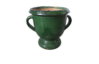 19th Century French Castelnaudary Green Glazed Pot - Castelnaudary Planters - Garden Antiques - Green Glazed Pottery - French Garden Antiques - Antique Shops Tetbury - AD & PS Antiques