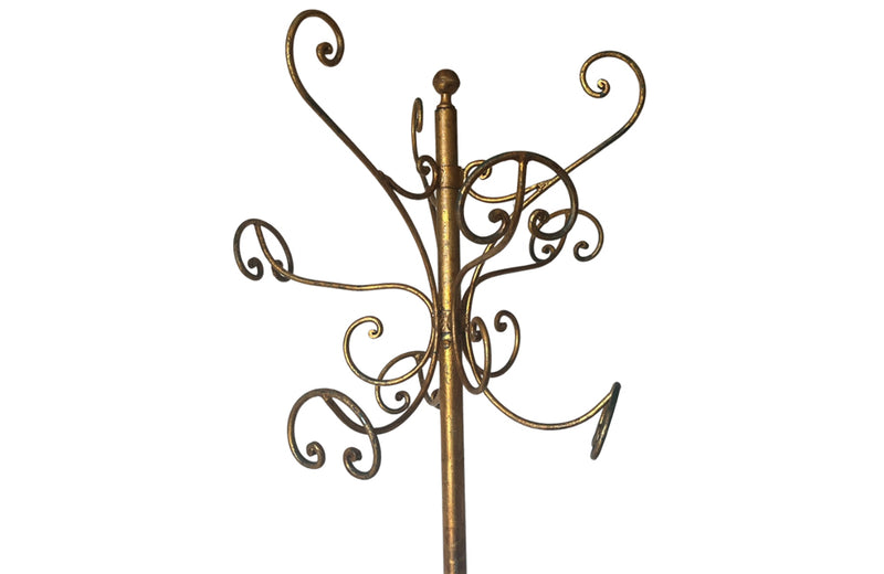 Vintage Spanish Gilt Iron Coat Stand - Mid Century Furniture - Spanish Antiques - Coat Stand - Portmanteau - Decorative Accessories - Hat Stand - adpsantiques - Antique Shops Tetbury - AD & PS Antiques 