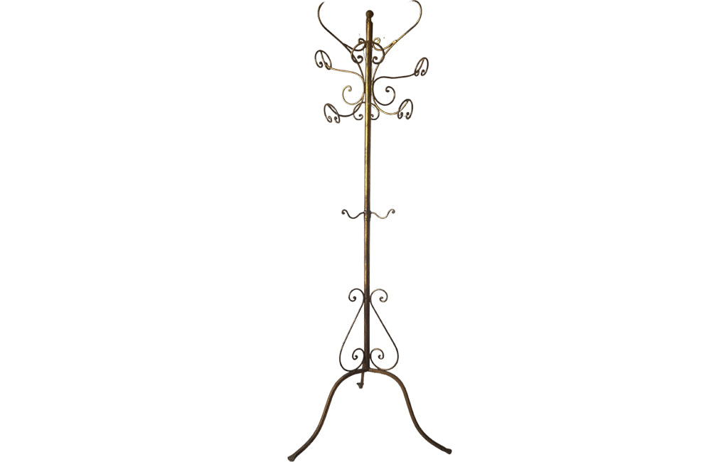 Vintage Spanish Gilt Iron Coat Stand - Mid Century Furniture - Spanish Antiques - Coat Stand - Portmanteau - Decorative Accessories - Hat Stand - adpsantiques - Antique Shops Tetbury - AD & PS Antiques 