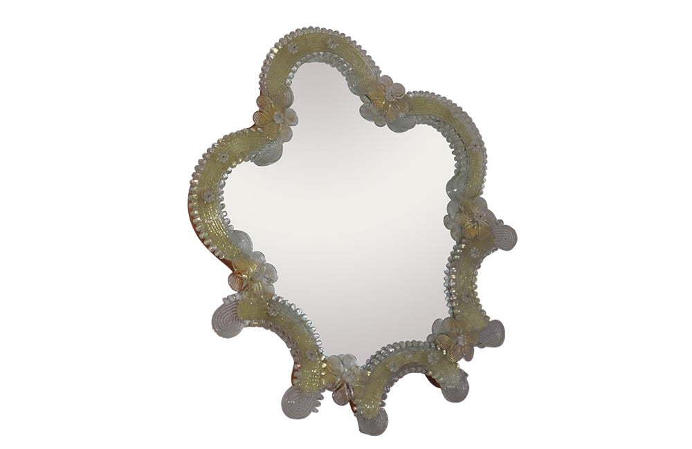 Vintage Venetian Table Mirror- Italian Antiques-Mid Century Modern-Italian Vintage Accessories-Mirrors-Vintage Mirror-Murano Glass Mirror-AD & PS Antiques