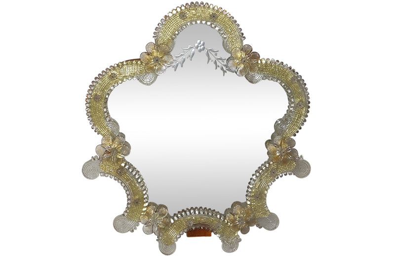 Vintage Venetian Table Mirror- Italian Antiques-Mid Century Modern-Italian Vintage Accessories-Mirrors-Vintage Mirror-Murano Glass Mirror-AD & PS Antiques