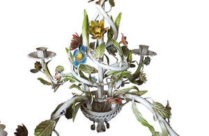 VINTAGE FLORAL TOLE CHANDELIER