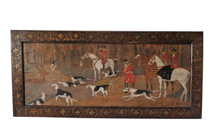 Decorative Hunting Panel - French Decorative Antiques - Folk Art - Wall Art - Wall Decoration - Beagle Dogs - Decorative Accessories - Antique Shops Tetbury - adpsantiques - AD & PS Antiques