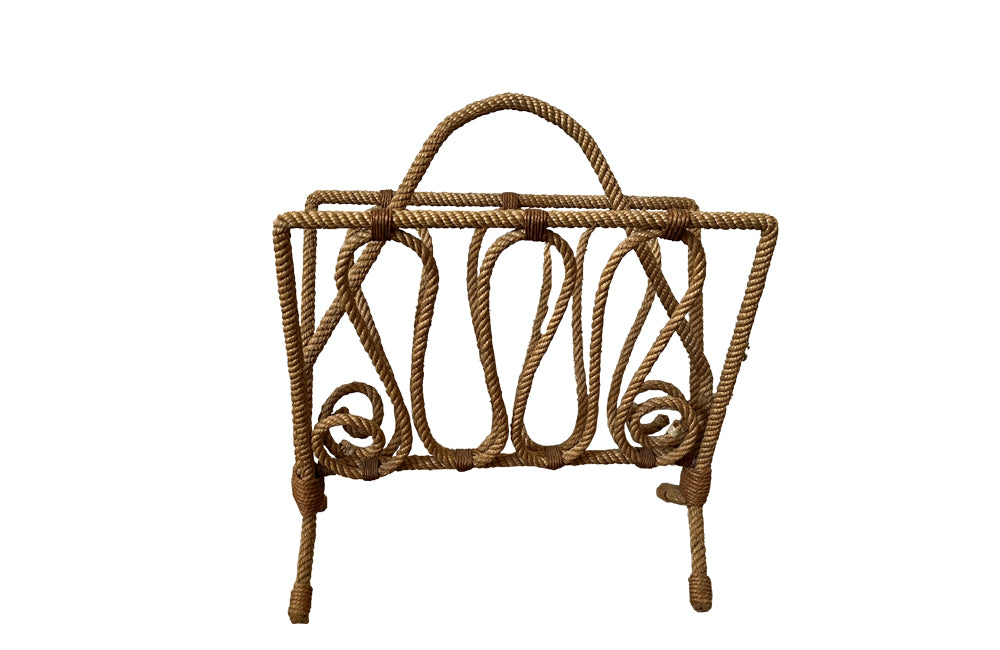 Audoux Minet Rope Magazine Rack - Audoux Minet - Mid Century Modern -Designer Furniture - French Decorative Accessories - Antique Shops Tetbury - adpsantiques - AD & PS Antiques