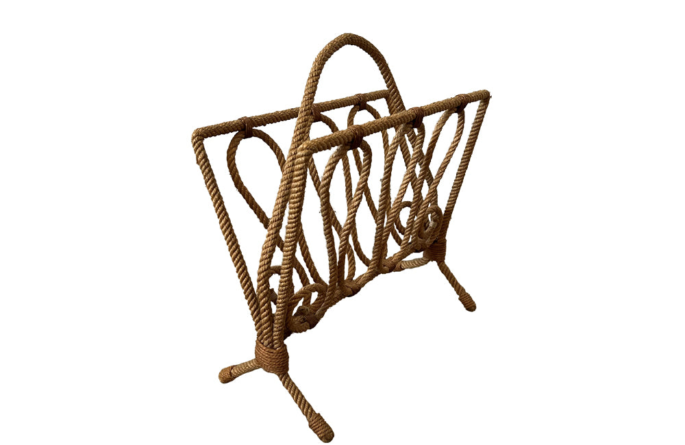 Audoux Minet Rope Magazine Rack - Audoux Minet - Mid Century Modern -Designer Furniture - French Decorative Accessories - Antique Shops Tetbury - adpsantiques - AD & PS Antiques
