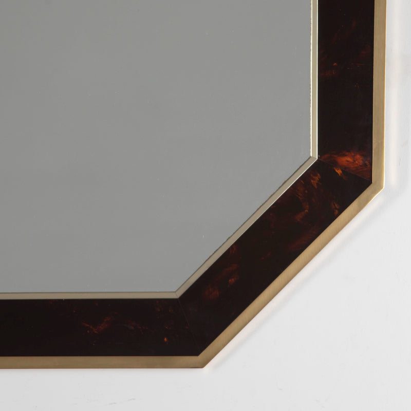 Dior Style Faux-Tortoiseshell & Brass Mirror - Mid Century Modern - Dior Style - Vinatge Mirror - Mid Century Modern Mirror - Mirrors - Antique Shops Tetbury - AD & PS Antiques