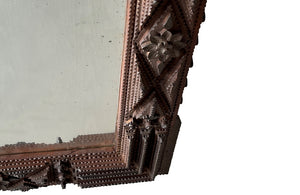 French Antique Tramp Art Mirror - French Decorative Antiques - Antique Mirrors - Folk Art - Tramp Art - Art Populaire - Mirrors - Decorative Mirrors - Antique Shops Tetbury - adpsantiques - AD & PS Antiques