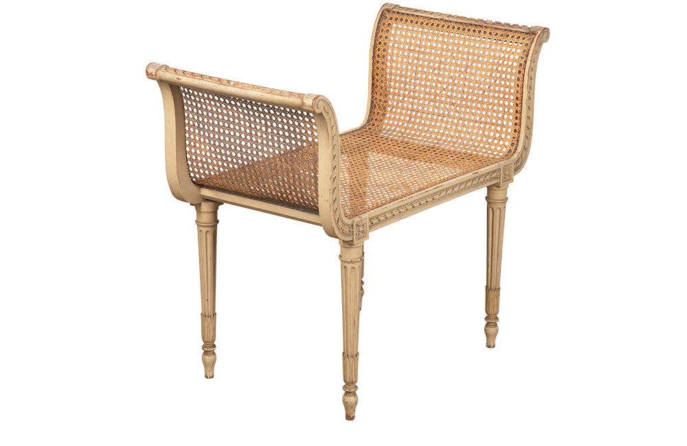 FRENCH LOUIS XVI REVIVAL CANED STOOL