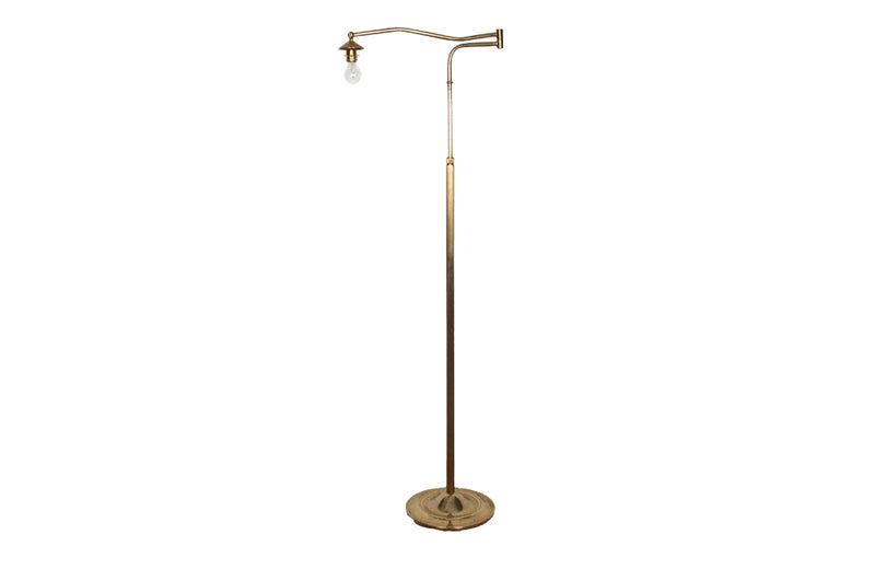 French Mid Century Brass Telescopic Floor Lamp - Mid Century Lighting - Floor Lamps - Vintage Lighting - Standard Lamps - Antique Shops Tetbury - Lighting - AD & PS Antiques
