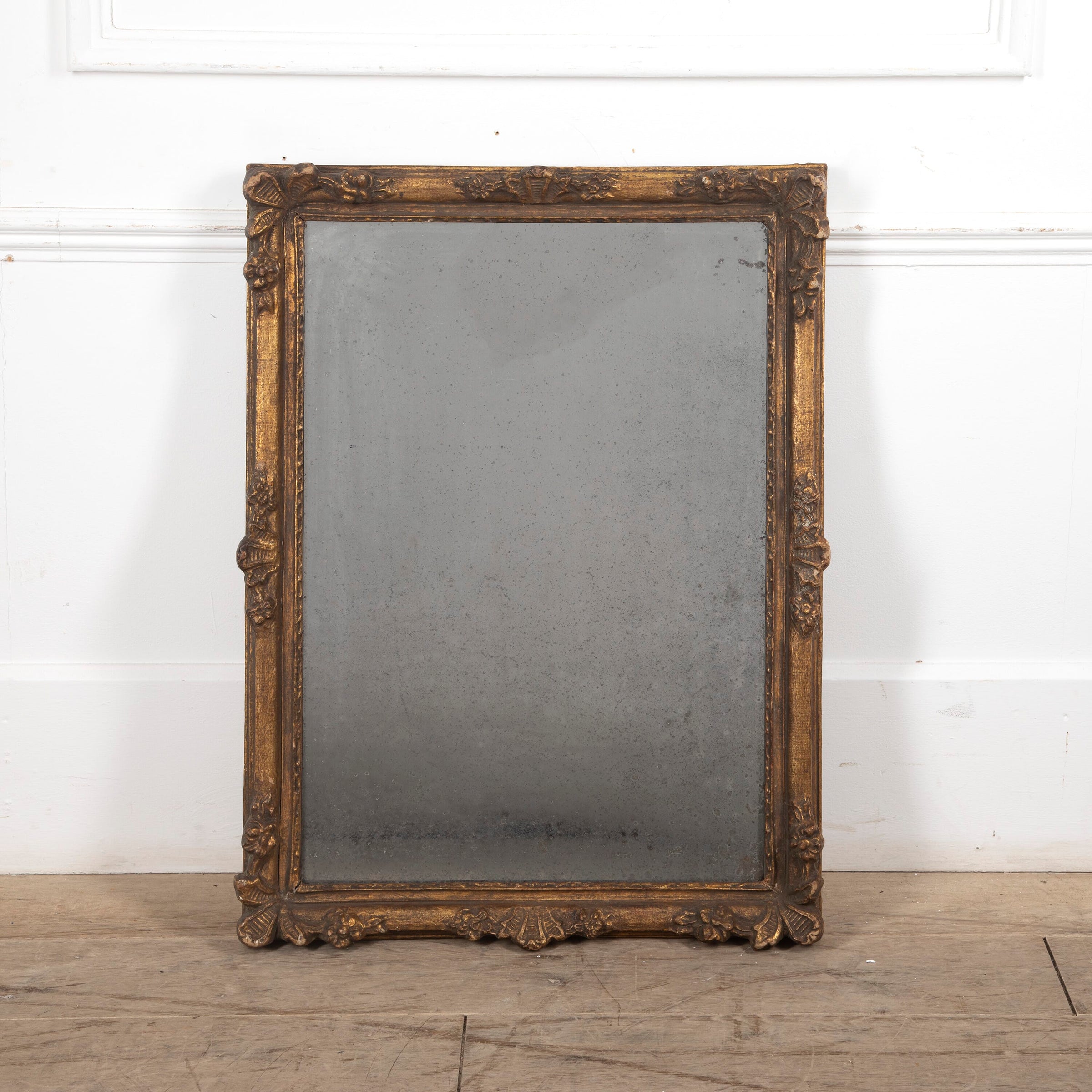 FRENCH ANTIQUE PAPIER MACHE FRAMED MIRROR