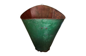 Large Green French Grape Hod - Harvest Basket - Zinc Grape Basket - Zinc Hod - French Garden Antiques - French Decorative Antiques - Green Antiques - Decorative Accessories - Garden Antiques - Fireplace Accessories - Kitchenalia - Antique Shops Tetbury - adpsantiques - AD & PS Antiques