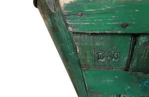 Large Green French Grape Hod - Harvest Basket - Zinc Grape Basket - Zinc Hod - French Garden Antiques - French Decorative Antiques - Green Antiques - Decorative Accessories - Garden Antiques - Fireplace Accessories - Kitchenalia - Antique Shops Tetbury - adpsantiques - AD & PS Antiques
