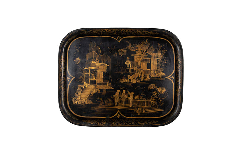 Large Napoleon III Tole Chinoiserie Tray - French Decorative Antiques - Antique Tray - Decorative Accessories - Toleware - Antique Shops Tetbury - adpsantiques - AD & PS Antiques
