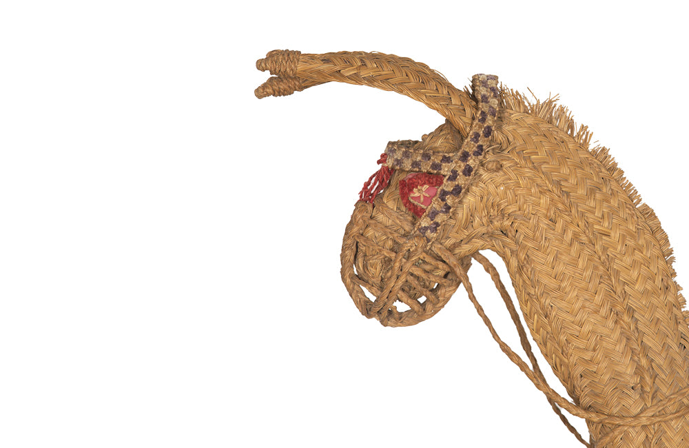 Small Vintage straw sculpture of a donkey 9¾ – Chez Pluie