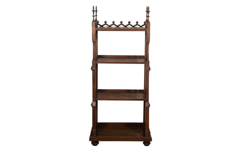 Neo-Gothic Revival Walnut Shelves - French Walnut Shelves - Antique Decorative French Furniture - Decorative Antiques - AD & PS Antiques