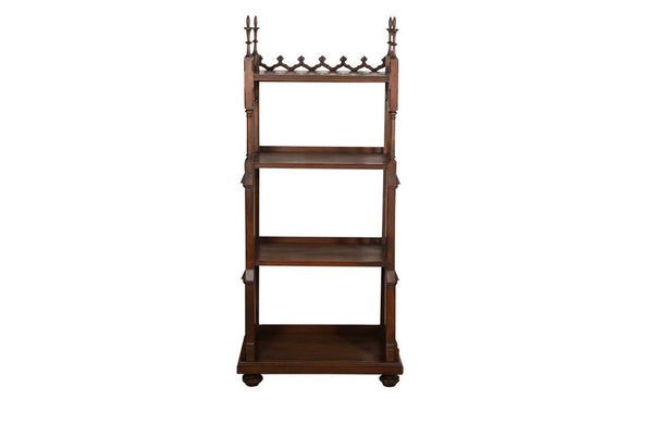 Neo-Gothic Revival Walnut Shelves - French Walnut Shelves - Antique Decorative French Furniture - Decorative Antiques - AD & PS Antiques