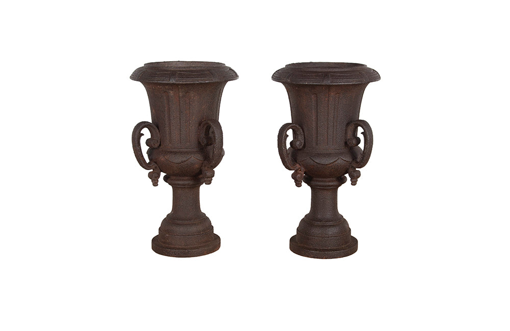 Pair Of 19th Century French Cast Iron Medici Urns - French Garden Antiques - Graden Antiques - Garden Accessories - Decorative Accessories - French Antique Accessories - Antique Shops Tetbury - adpsantiques - AD & PS Antiques