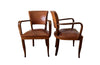 Pair Of French Vintage Leather Bridge Chairs - French Mid Century Furniture - Leather Chairs - Vintage Furniture - Armchairs - Mid Century Modern - Bridge Chairs - Office Chairs - Antique Shops Tetbury - adpsantiques - AD & PS Antiques