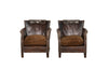 PAIR OF PETITE FRENCH LEATHER CLUB CHAIRS