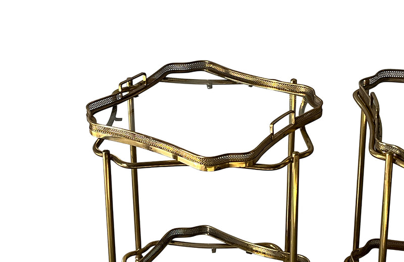 A Pair of French Brass Cocktail Trolleys - French Antique Furniture - Decorative Antiques - AD & PS Antiques