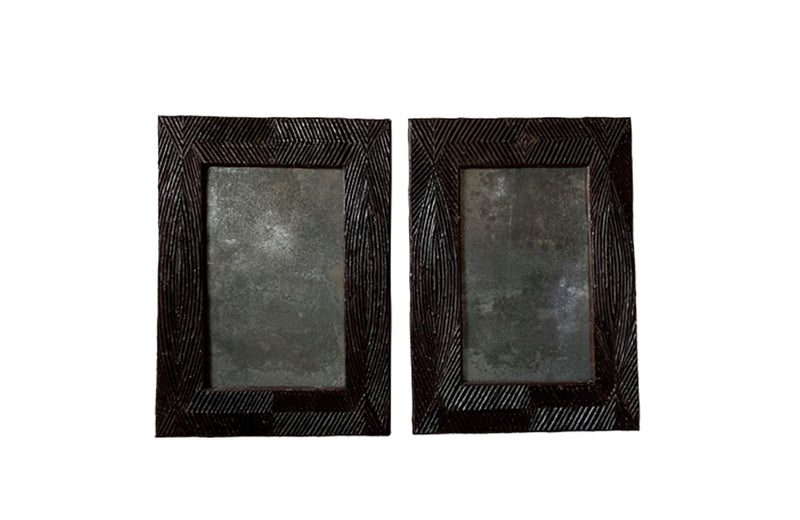 Pair Of Tramp Art Mirrors - Decorative Antiques - French Antique Mirror - Folk Art - Art Populaire Mirrors - Decorative Mirrors - Antique Mirrors - Decorative Mirrors - Wall Art - Antique Shops Tetbury - adpsantiques - AD & PS Antiques