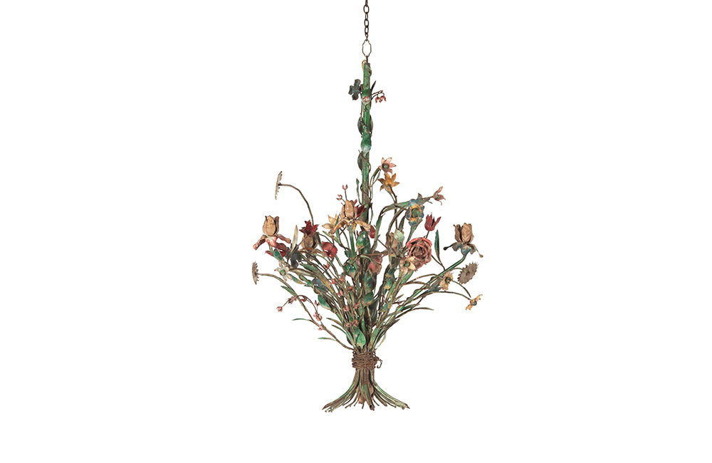 Early 20th Century Tole Floral Chandelier - Decorative Antiques - Vintage Chandeliers - Antique Chandeliers - Decorative Antiques - AD & PS Antiques