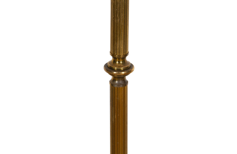 French Reeded Brass Floor Lamp-Vintage Floor Lamp-Vintage Lighting-Standard Lamp-Lighting-French Antiques-Mid Century Modern Lighting-AD & PS Antiques