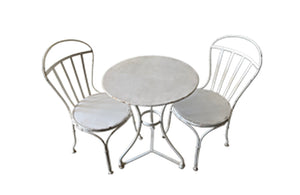 Early 20th Century French Iron Garden Set - French Garden Antiques - Antique Garden Table - Antique Garden Chairs - French Garden Table - French Garden Chairs - Antique Bistro Table - Iron Garden Furniture - Garden Antiques - Conservatory Furniture - Antique Garden Furniture - Bistro Table - AD & PS Antiques