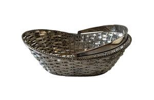 Silver Plate Woven Bread Basket - Decorative Antiques -Decorative Accessories - Bread Basket - Silverplate Basket - Antique Shops Tetbury - adpsantiques - AD & PS Antiques